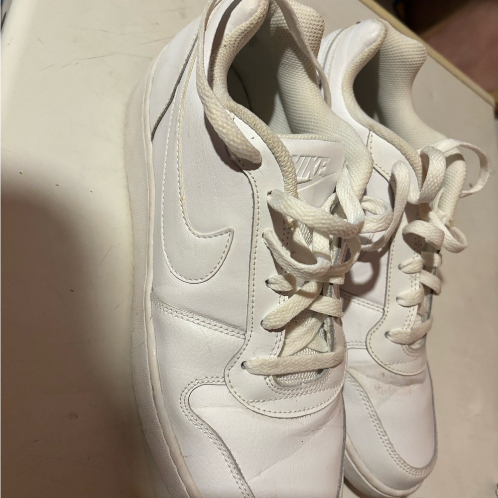 Nike All-White Leather Sneakers